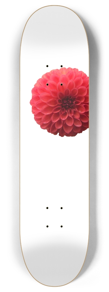 Pink Flower Offset (transparent) 8 Inch Skateboard Deck