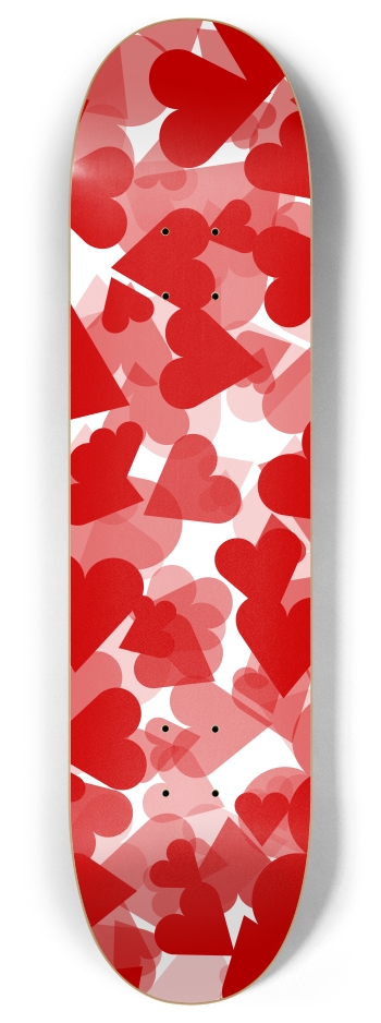 Red Heart Camo 8 Inch Skateboard Deck