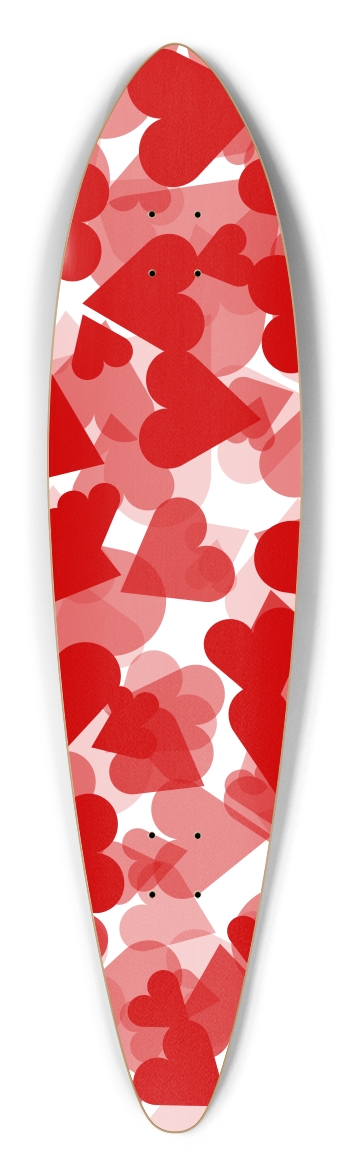 Red Heart Camo Pintail Longboard
