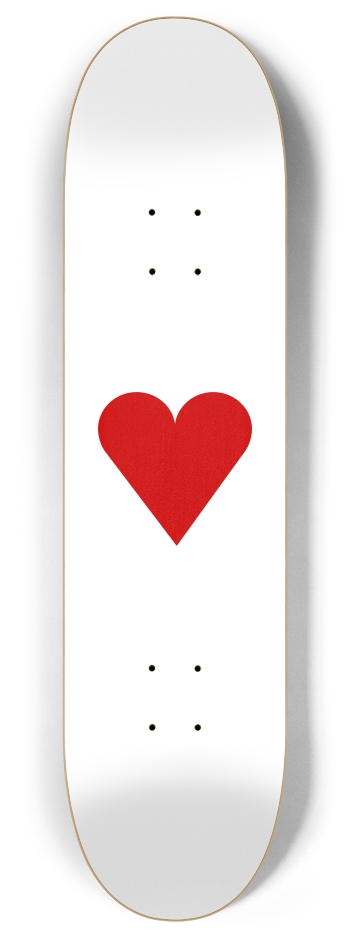 Red Heart Vertical 8 Inch Skateboard Deck