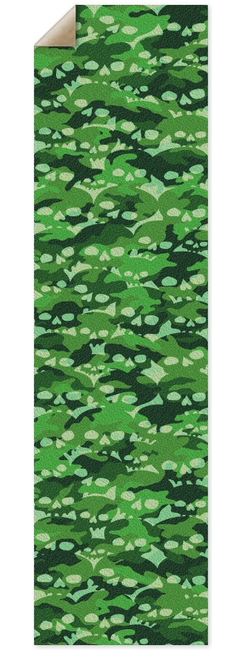 Green Skull Camouflage 9 x 33 Inch Griptape