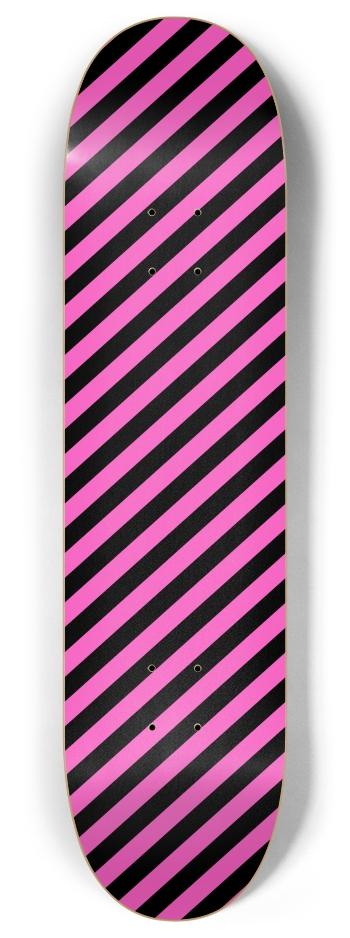 Pink Angled Stripes 8 Inch Skateboard Deck
