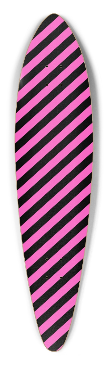 Pink Angled Stripes Pintail Longboard