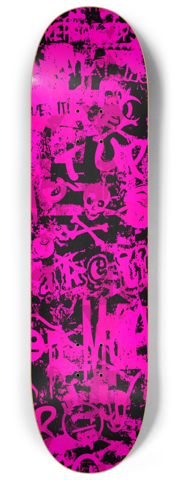 Pink Graffiti 8-1/4 Skateboard Deck