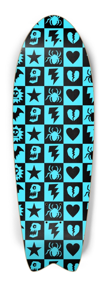 Blue Gothic Punk Checkers
