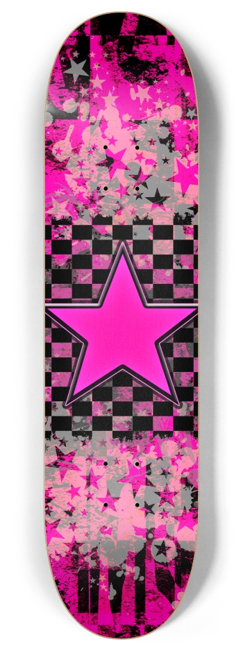 Pink Star 8 Inch Skateboard Deck
