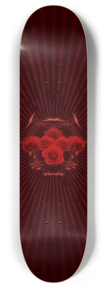 Red Roses and Tribals 8 Inch Skateboard Deck