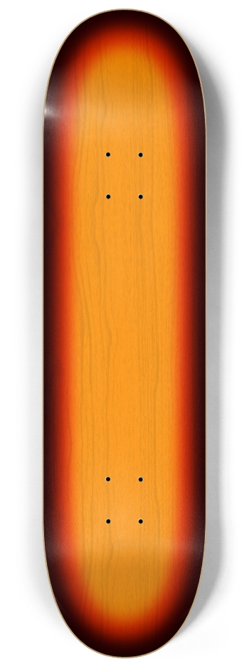 Sunburst Guitar Wood Finish 8-1/4 Skateboard Deck