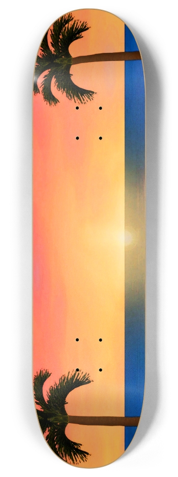 Sunset Beach Scene 8 Inch Skateboard Deck