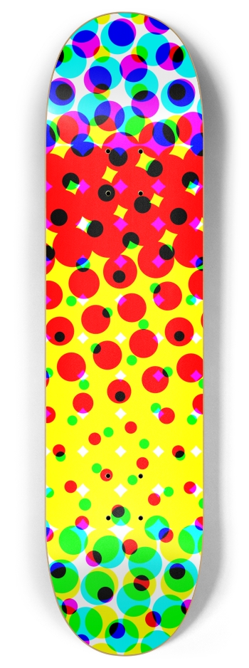 Abstract Color Halftone Dots 8 Inch Skateboard Deck