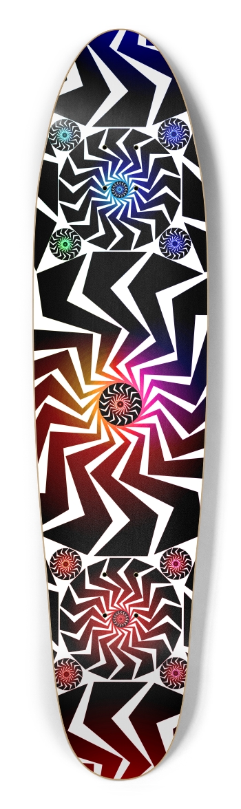 Abstract / Psychedelic Spiral Pattern Longboard Shape