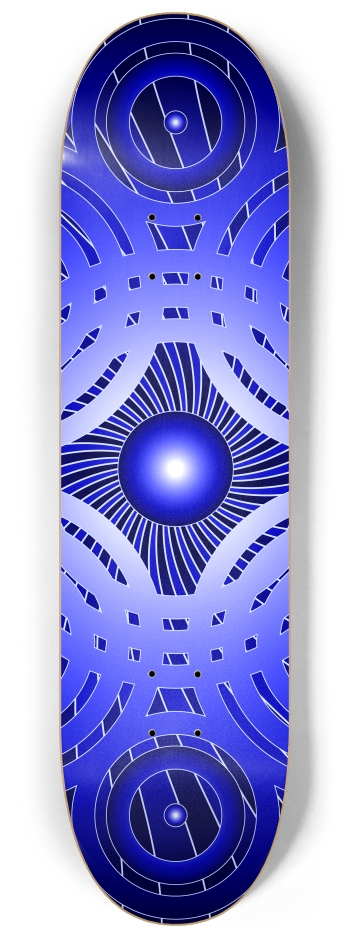 Blue Abstract Circles 8-1/4 Skateboard Deck