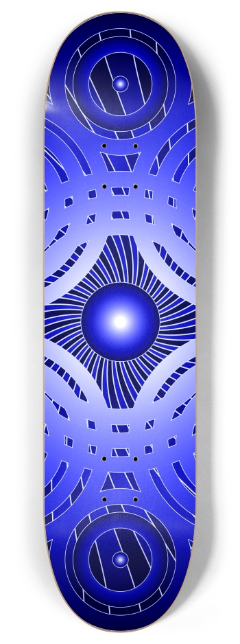 Blue Abstract Circles 8 Inch Skateboard Deck
