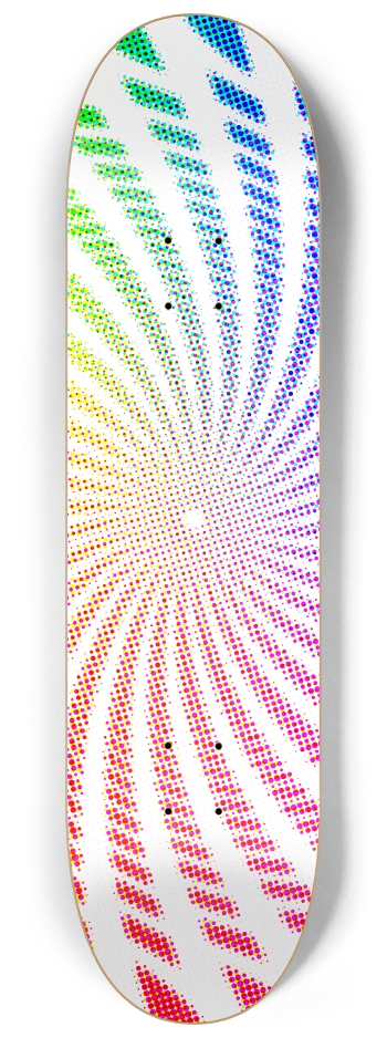 Color Halftone Dots Spiral 8-1/4 Skateboard Deck