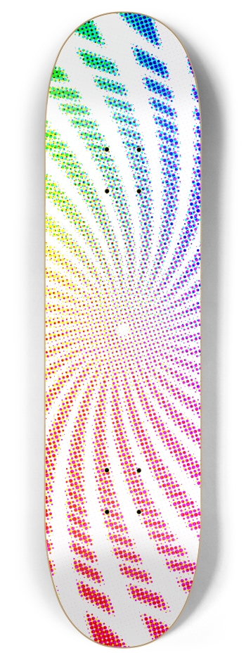 Color Halftone Dots Spiral 8 Inch Skateboard Deck