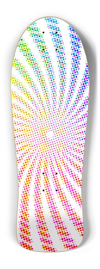 Color Halftone Dots Spiral Old School Shape
