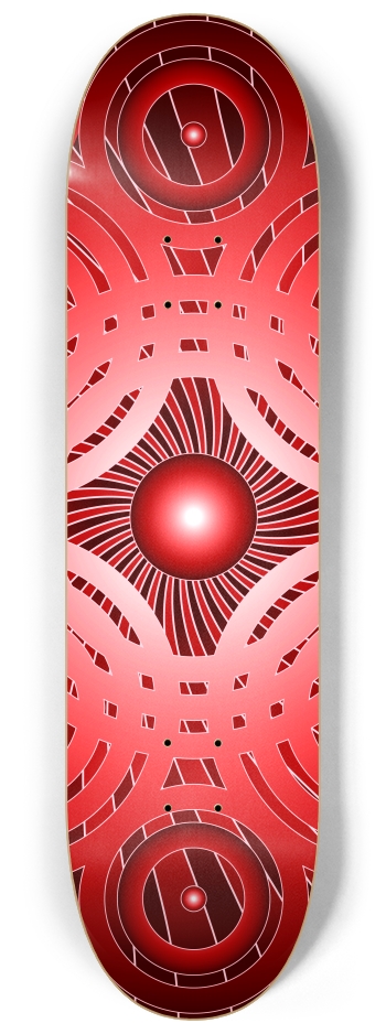 Red Abstract Circles 8-1/4 Skateboard Deck