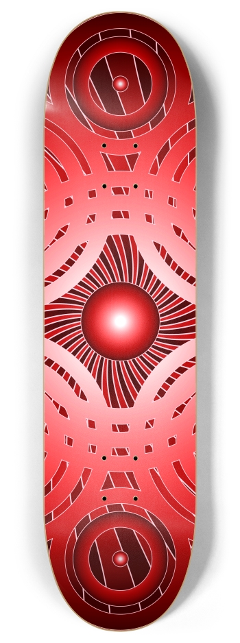 Red Abstract Circles 8 Inch Skateboard Deck