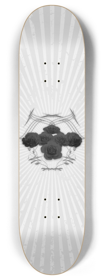 Black Roses & Tribals 8 Inch Skateboard Deck