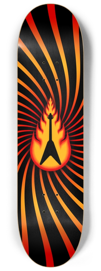 Guitar on Fire 8-1/4 Skateboard Deck