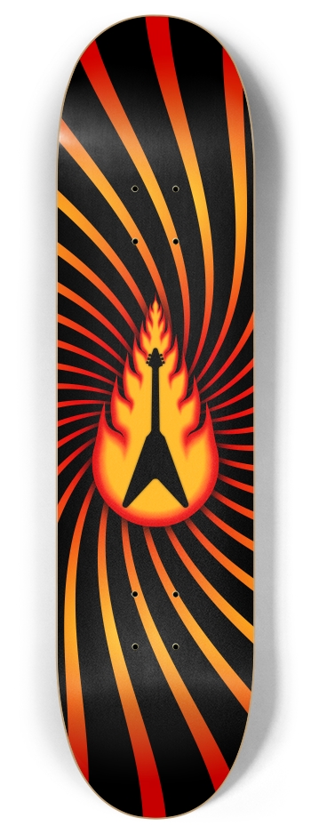 Guitar on Fire 8 Inch Skateboard Deck