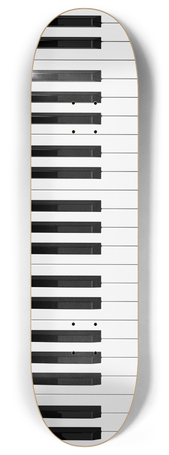 Piano / Keyboard Keys 8 Inch Skateboard Deck