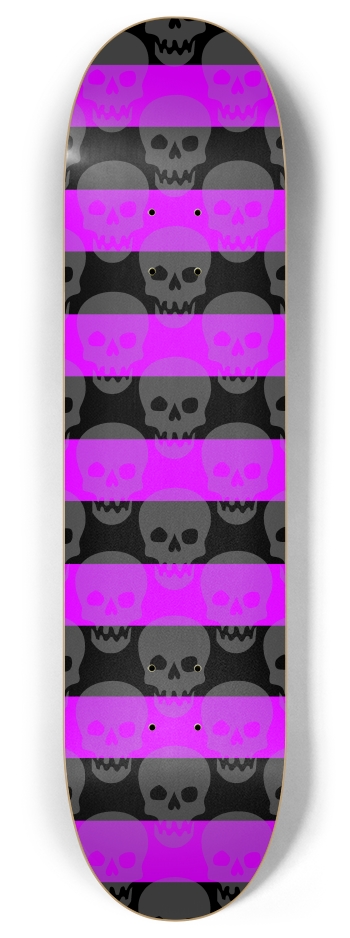 Pink Deathrock Stripes 8 Inch Skateboard Deck