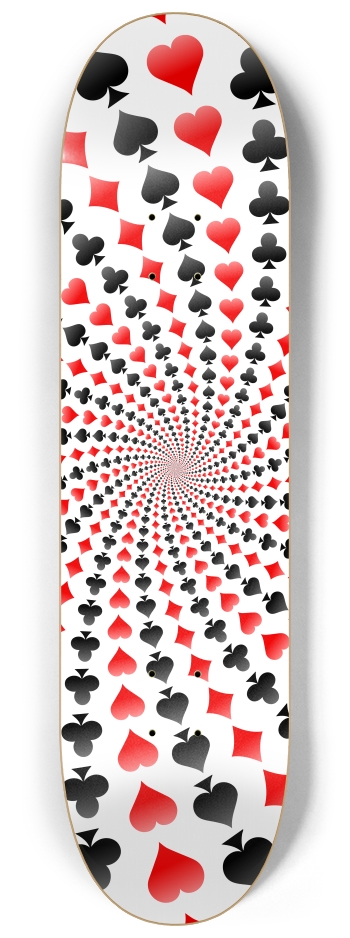 Card Suits Spiral / Vortex 8-1/4 Skateboard Deck