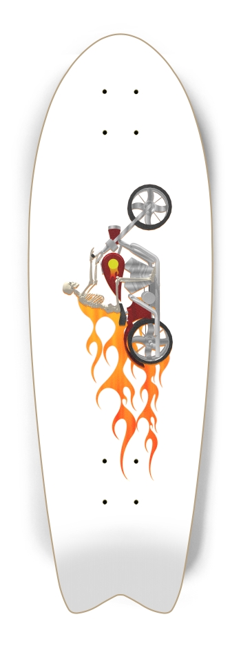 Skeleton Biker with Flames