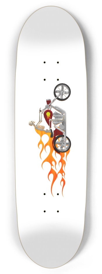 Skeleton Biker with Flames