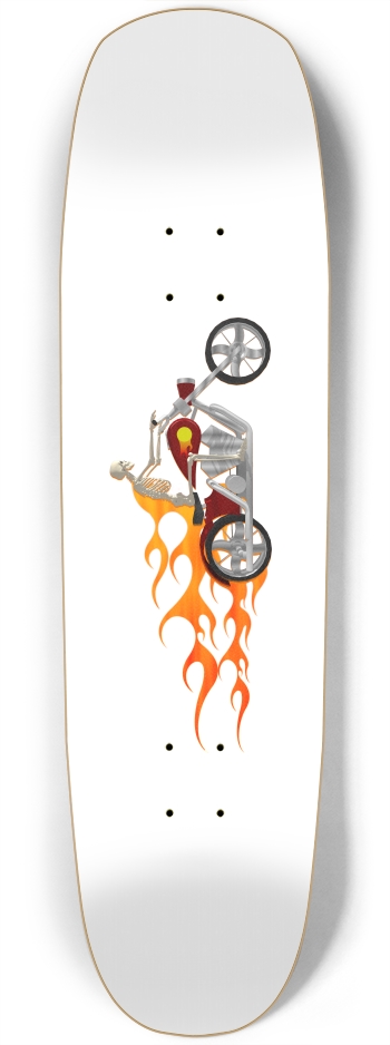 Skeleton Biker with Flames Square Nose