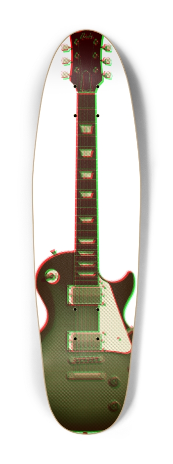 3D Halftone Guitar Cruiser Shape