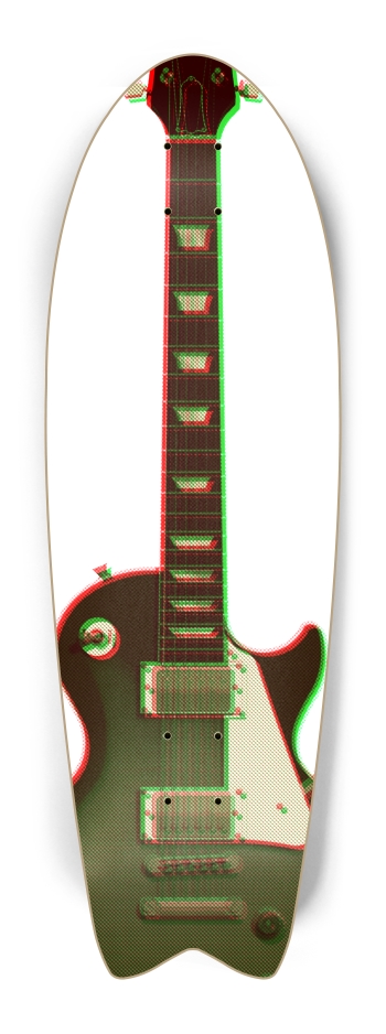 3D Halftone Guitar Fish Tail