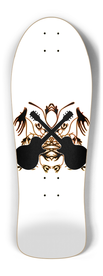 Crossed Guitars with Tribal Graphics Old School Shape