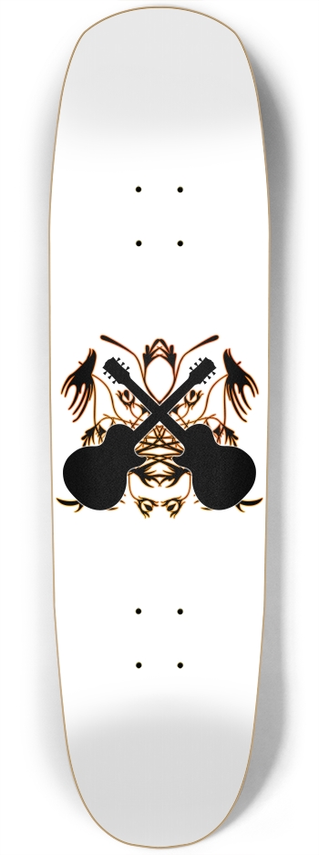 Crossed Guitars with Tribal Graphics Square Nose