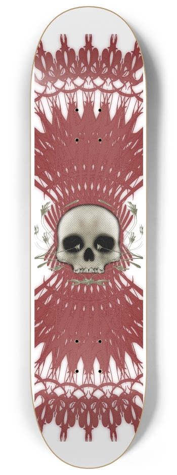 Skull with Radial Backdrop 8-1/4 Skateboard Deck