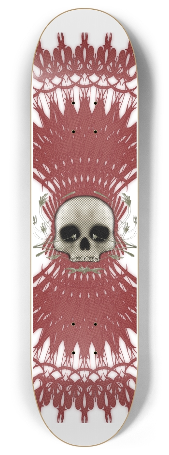 Skull with Radial Backdrop 8 Inch Skateboard Deck