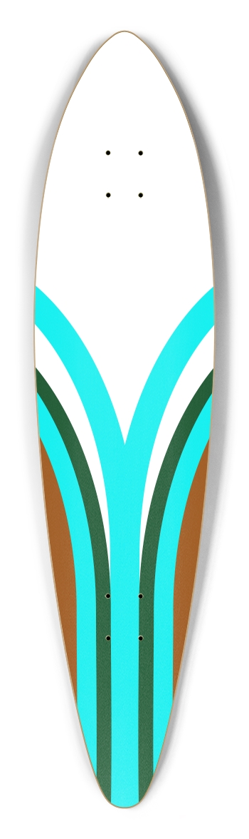 open stripes Pintail Longboard