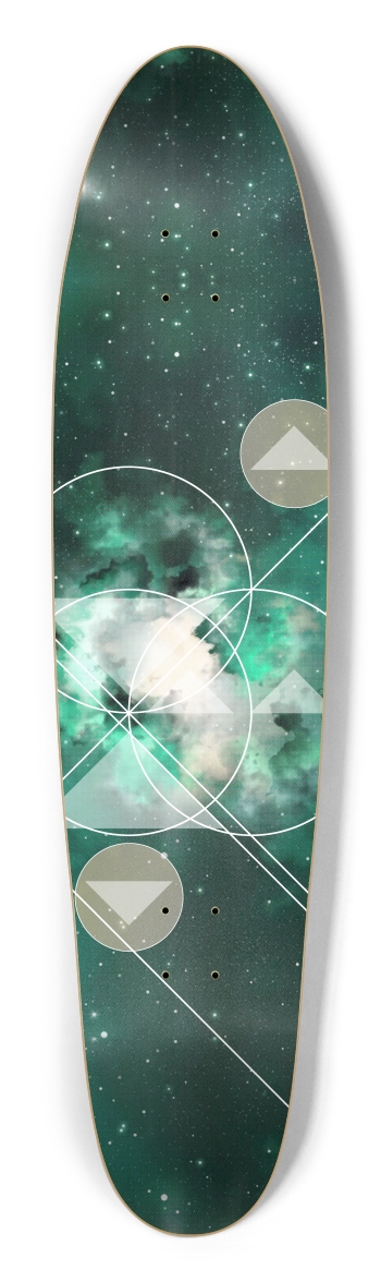 space teal Longboard Shape