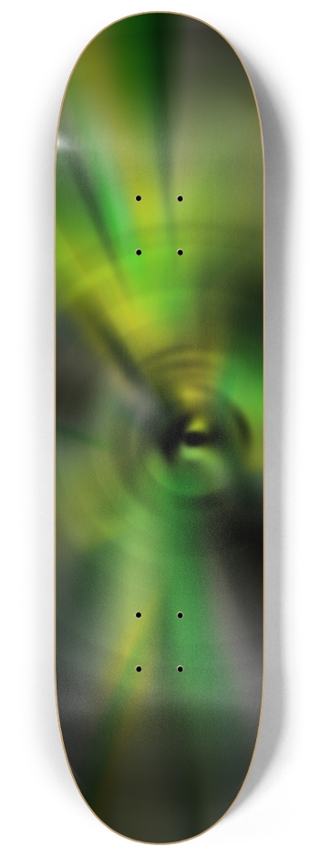 Green and Yellow Spiral 8-1/4 Skateboard Deck