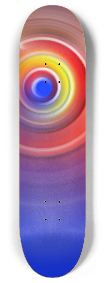 Red and Blue Spiral 8 Inch Skateboard Deck