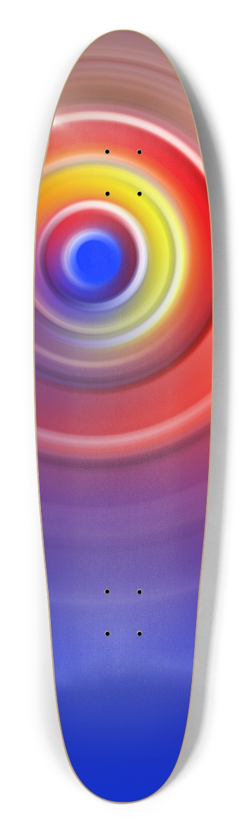 Red and Blue Spiral Longboard Shape