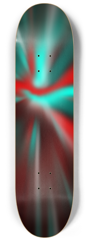 Red and Cyan Spiral 8-1/4 Skateboard Deck