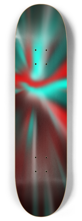 Red and Cyan Spiral 8 Inch Skateboard Deck