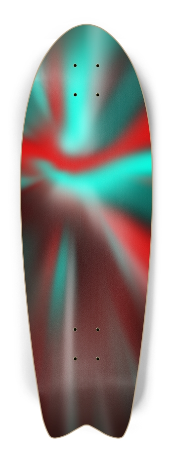 Red and Cyan Spiral Fish Tail