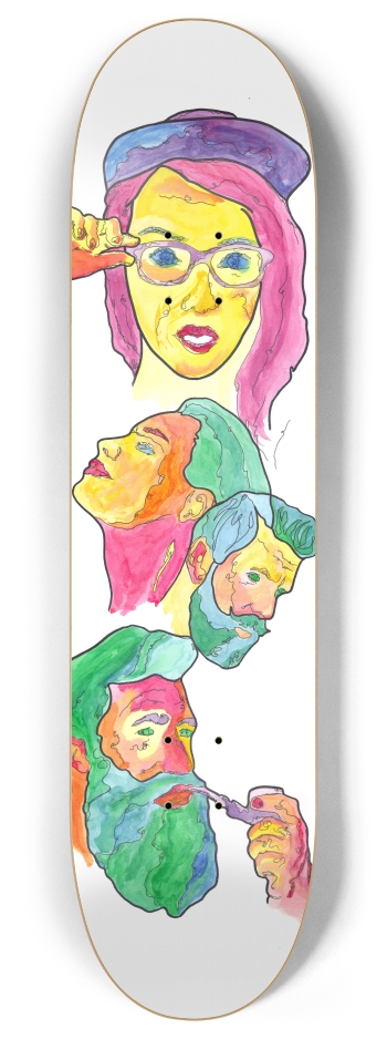 Watercolor 8 Inch Skateboard Deck