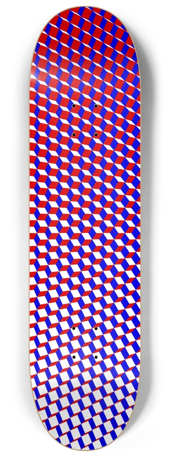 3D Cube Grid 8-1/4 Skateboard Deck