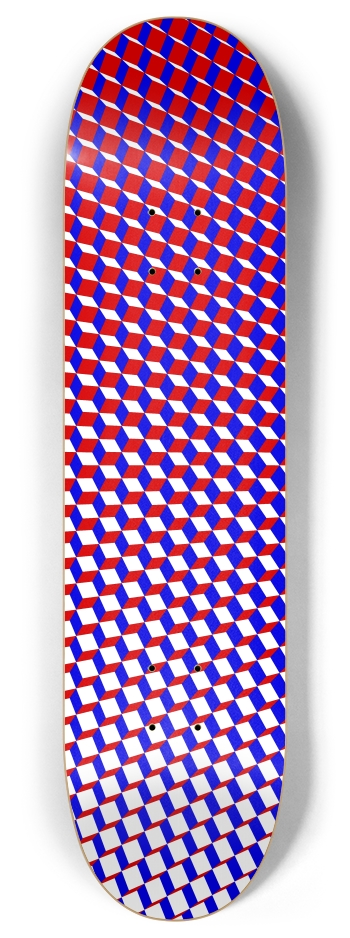 3D Cube Grid 8 Inch Skateboard Deck