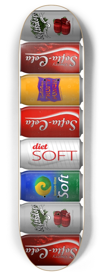 Pop Cans Parody 8 Inch Skateboard Deck