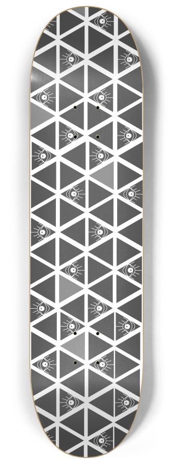 Triangle Eyes Pattern 8-1/4 Skateboard Deck